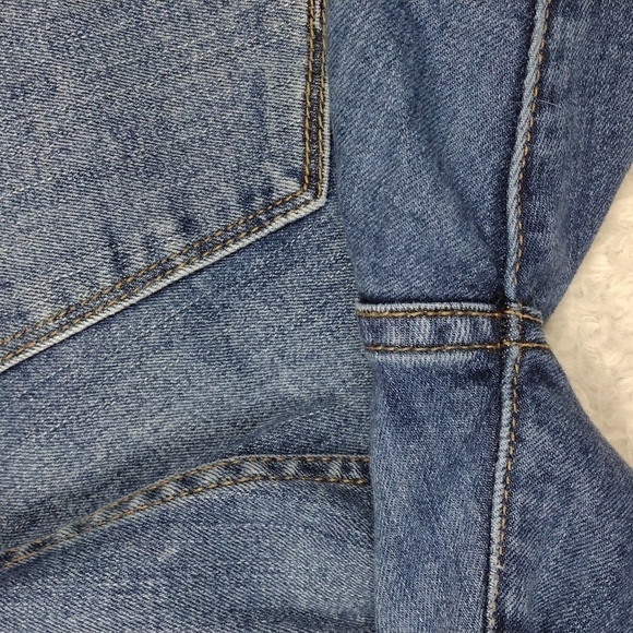 JUSTUSA Blue Whiskering Medium Wash Five Pocket Mid Rise Straight Leg Ankle Jean - Picture 14 of 15